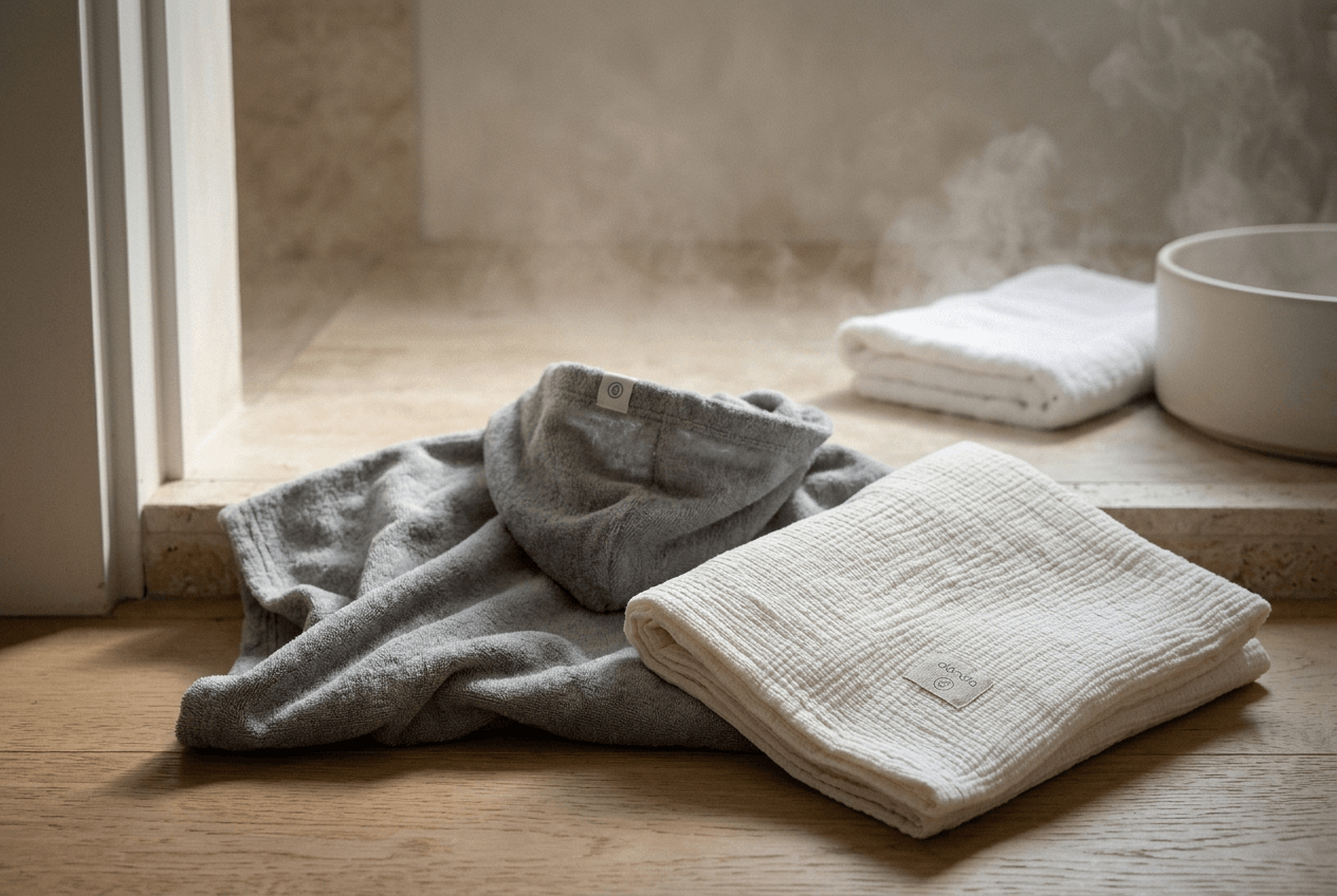 A hooded poncho ready for bath time and water play.